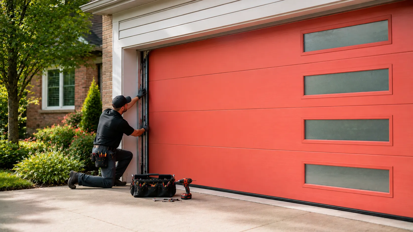 Garage door repair for San Antonio, built around the houses actually here